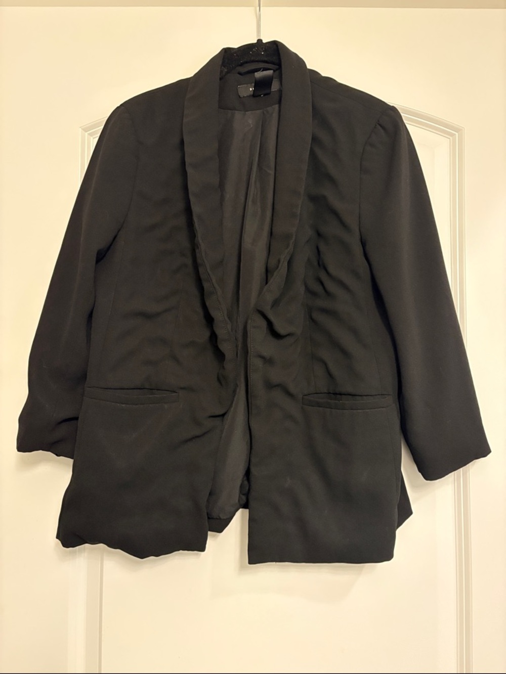 Black Open Front Blazer Jacket